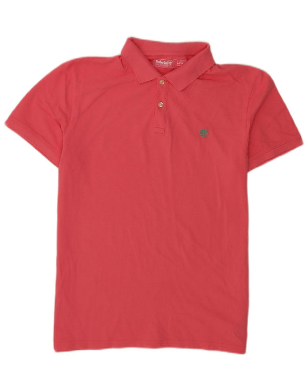 Timberland Mens Slim Fit Polo Shirt Large Pink Cotton