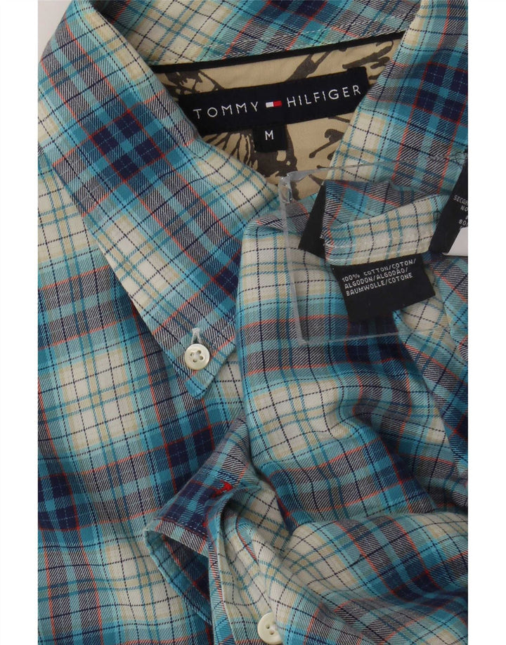 Tommy Hilfiger Herren-Flanellhemd, mittelblau, kariert, Baumwolle