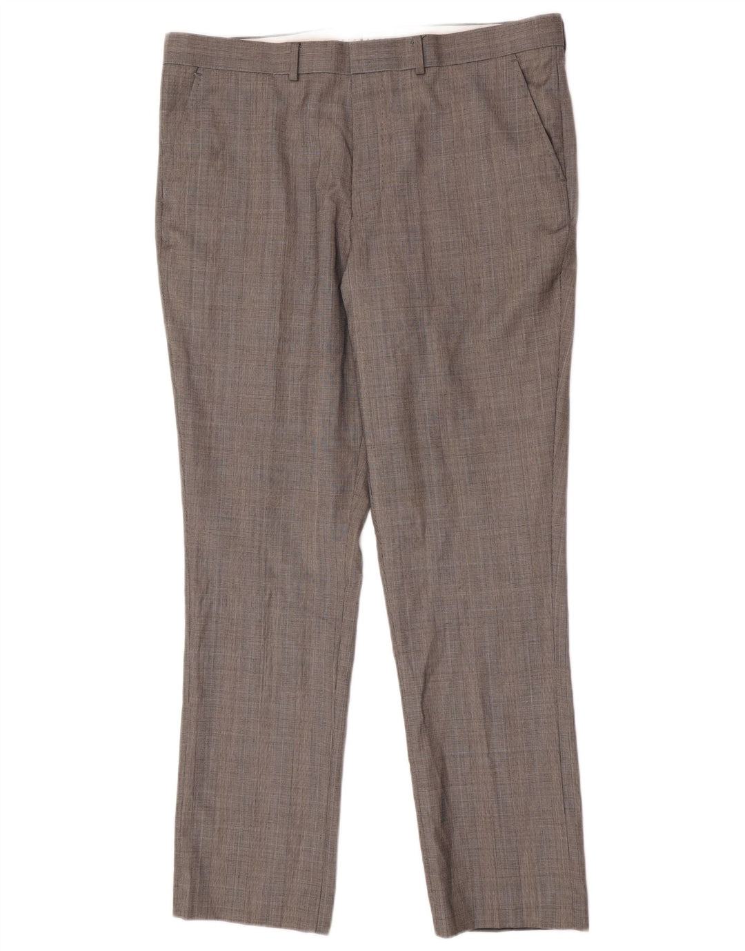 French Connection Herren-Freizeithose, normal, W38, L32, Grau mit Hahnentrittmuster