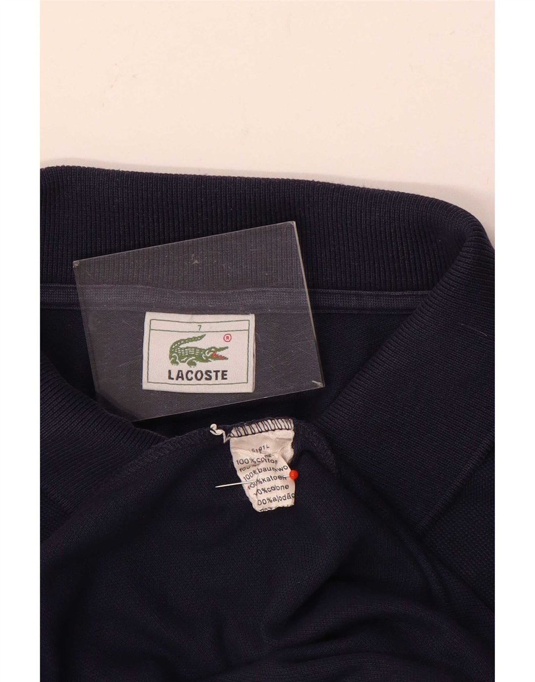 Lacoste Herren-Poloshirt, Größe 7 2XL, marineblaue Baumwolle