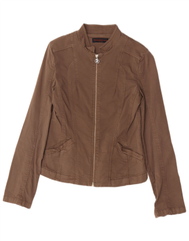 Trussardi Jeans Damen Bomberjacke UK 8 Small Beige