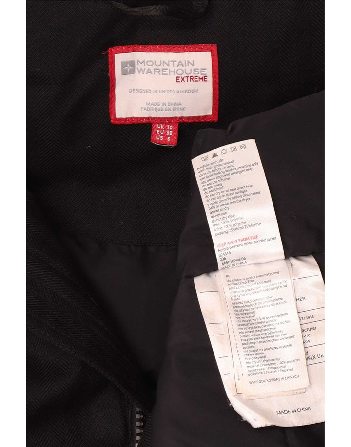 Mountain Warehouse Wattierter Damenmantel mit Kapuze, UK 10, Größe S, Schwarz, Polyester