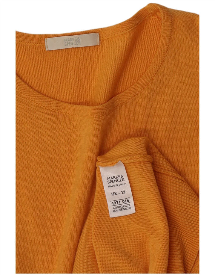 Marks & Spencer Damen-Pullover mit Rundhalsausschnitt, UK 12, Mittelorange, Acryl