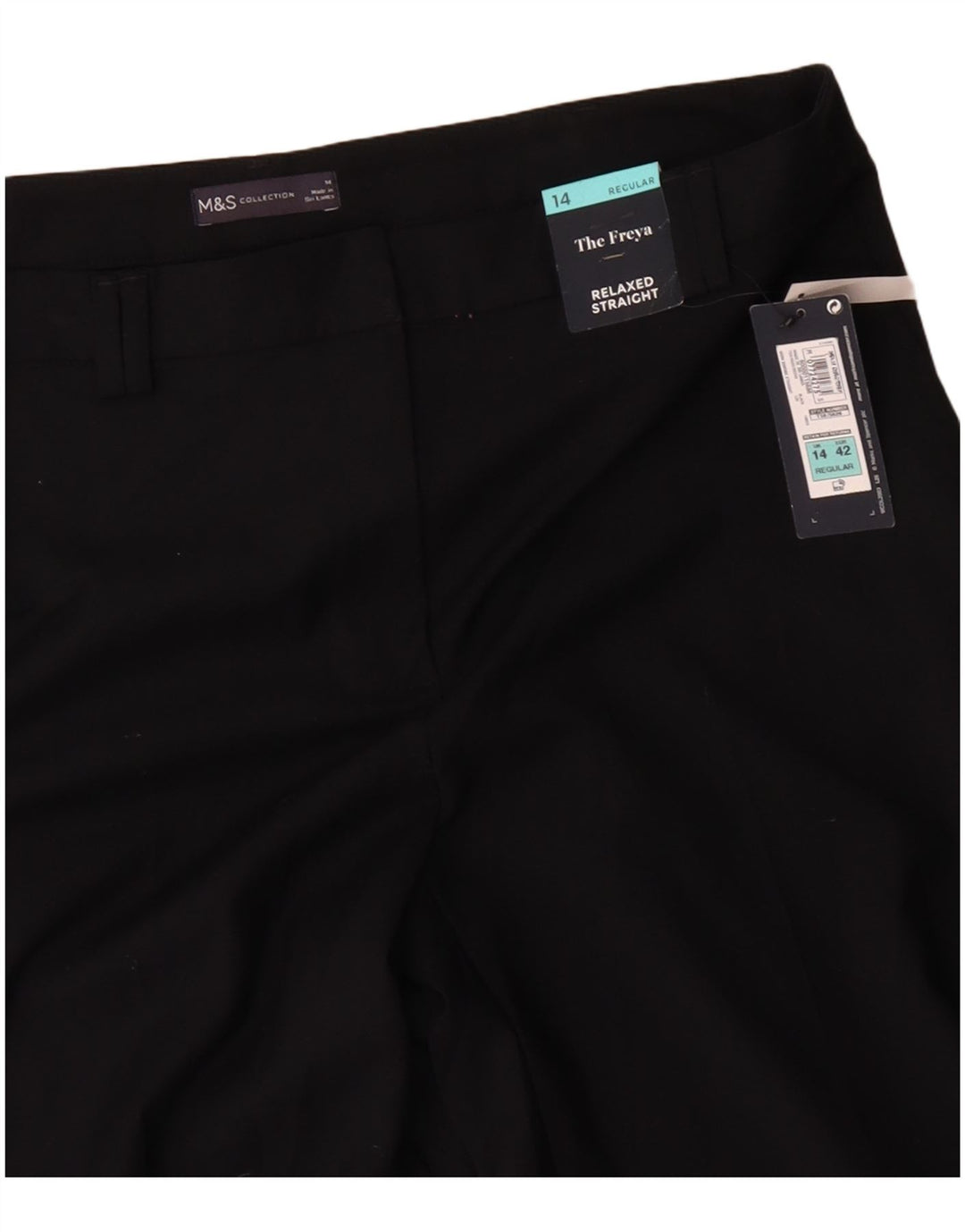MARKS & SPENCER Entspannte Chino-Hose für Damen, UK 14, Größe L, W36, L30, Schwarz