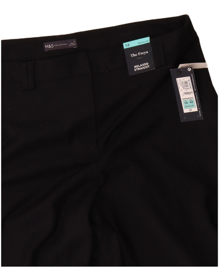 MARKS & SPENCER Entspannte Chino-Hose für Damen, UK 14, Größe L, W36, L30, Schwarz