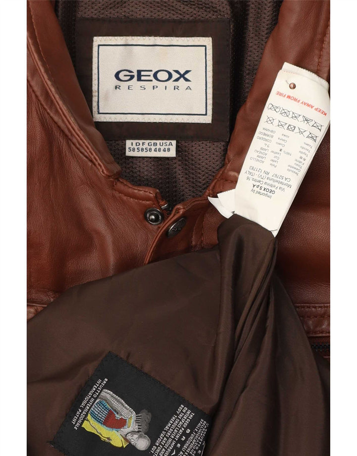 Geox Herren Lederjacke UK 48 4XL Braun