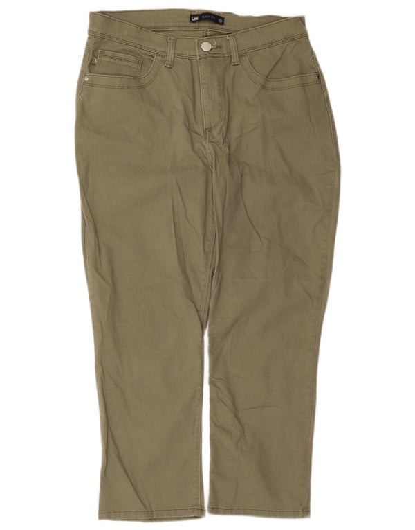 Lee Damen Easy Fit Caprihose US 8 Medium W30 L22 Khaki Baumwolle