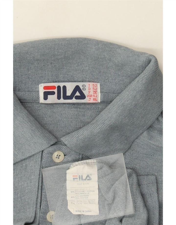 Fila Herren Poloshirt IT 52 Große blaue Baumwolle