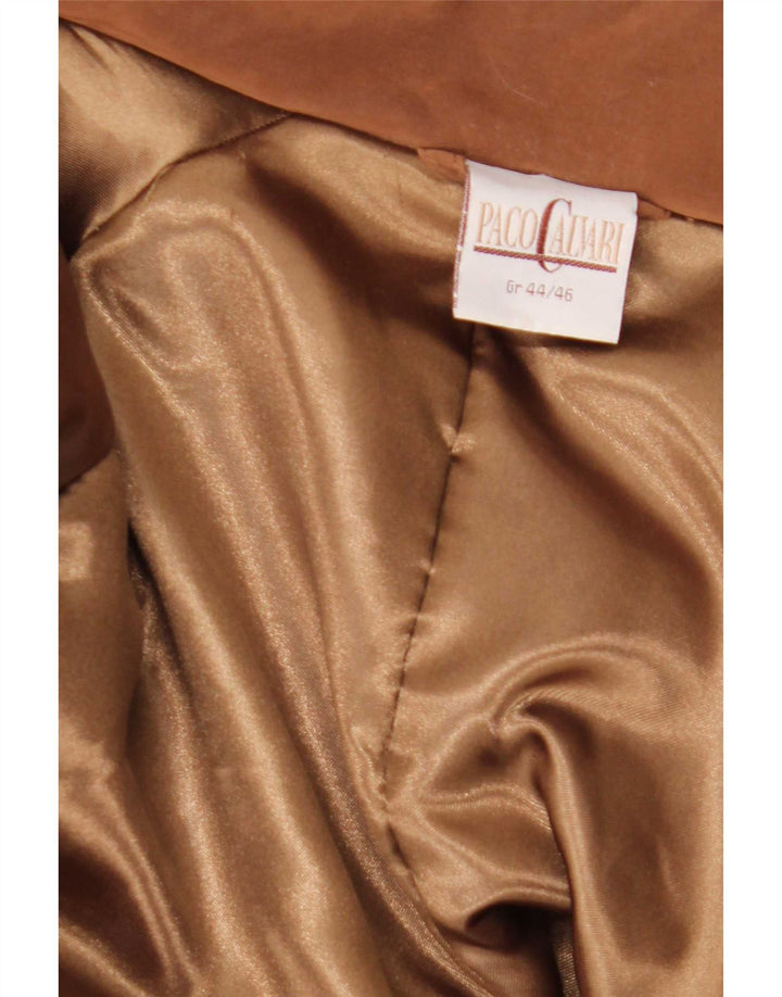Paco Calvari Damen Übergroßer Mantel IT 44/46 Großes braunes Polyester