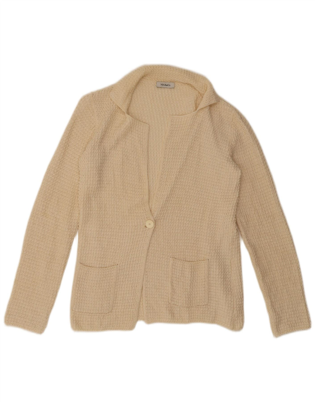 Max & Co. Damen-Cardigan-Pullover UK 10 Small Beige Leinen