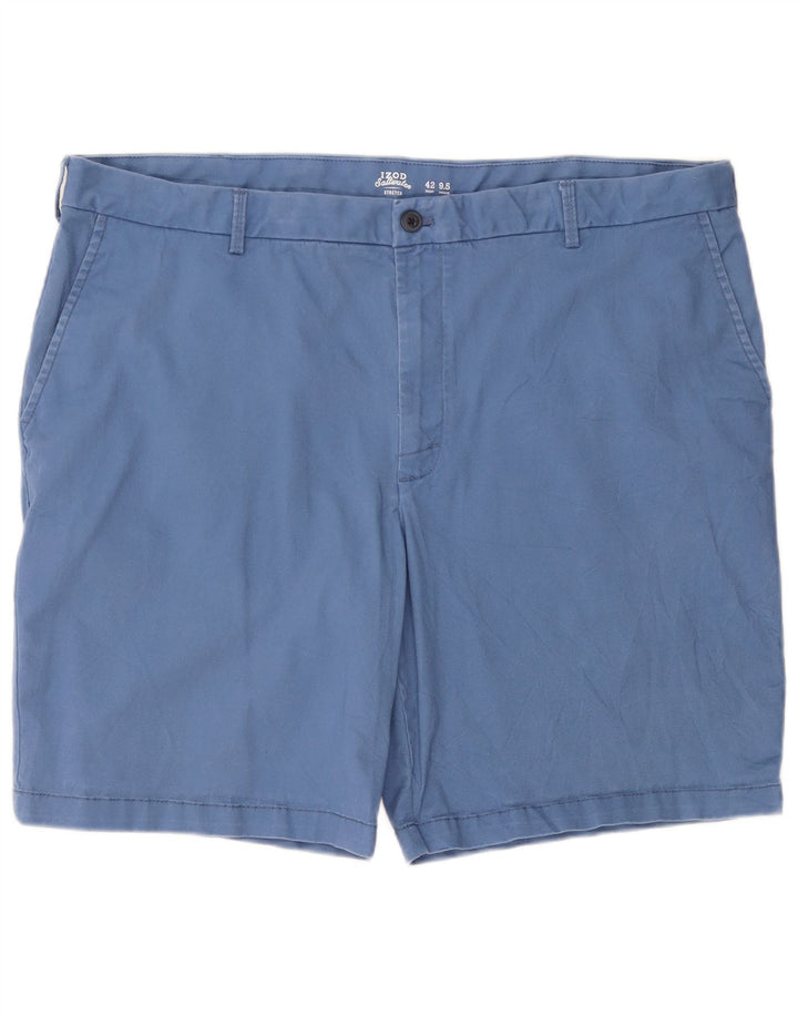 IZOD Herren Stretch Chino Shorts W42 2XL Blaue Baumwolle