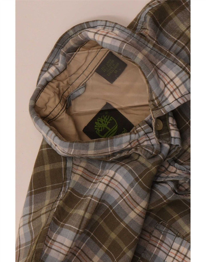 Timberland Herren Kurzarmhemd Medium Khaki Check Leinen