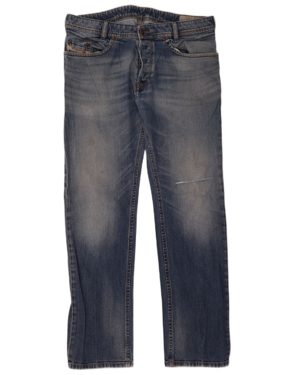 Diesel Herren Lakop Regular Slim Tapered Jeans W34 L32 Blaue Baumwolle