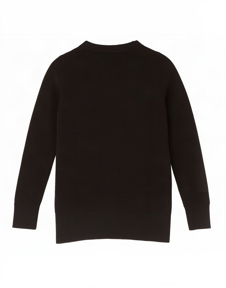 Cos Damen-Pullover mit Rundhalsausschnitt, Gr. 6, XS, schwarze Wolle