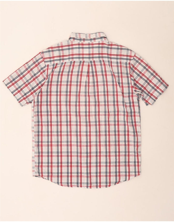Wrangler Herren-Kurzarmhemd, groß, weiß, kariert, Baumwolle