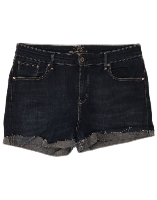 Levi's Damen Demi Curve Denim Shorts W32 Large Marineblaue Baumwolle