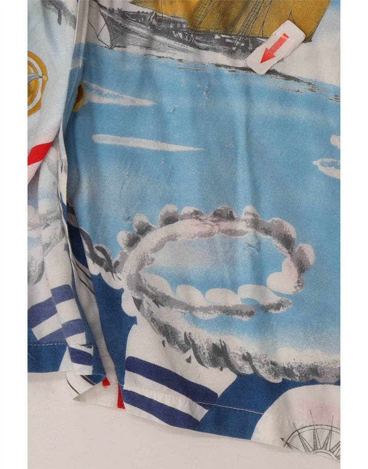 Vintage Herren Grafikshirt Groß Blau