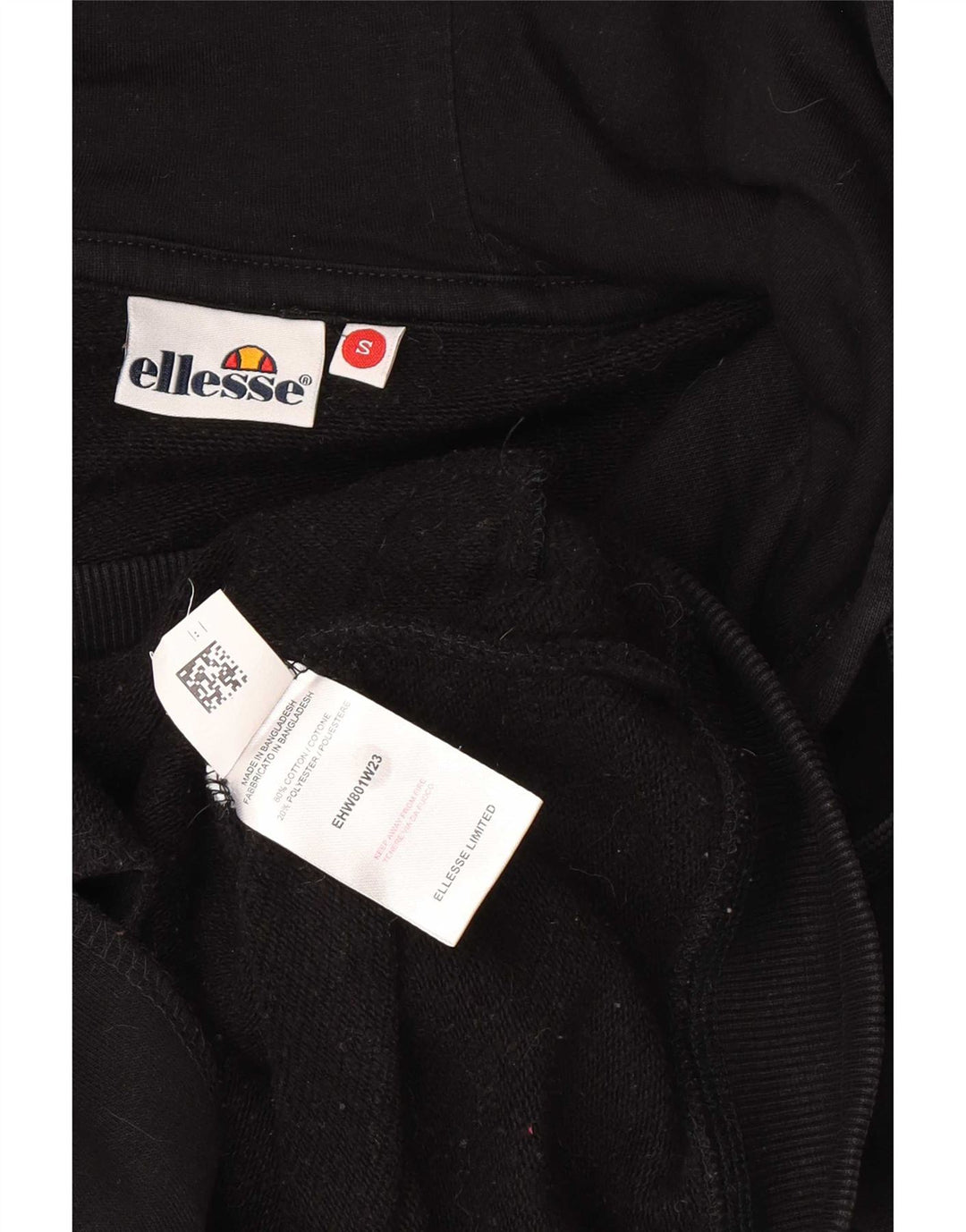Ellesse Damen-Pullover mit übergroßem Reißverschluss und Kapuze, Gr. 10, Größe S, Schwarz, gestreift
