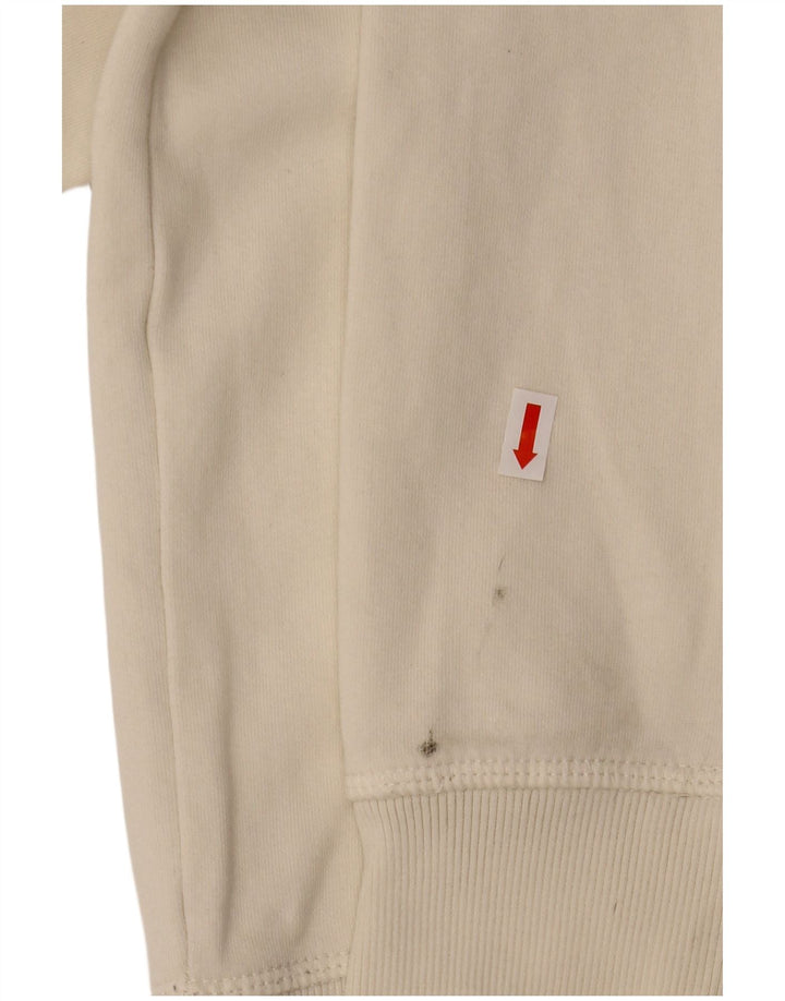 CHAMPION Womens Graphic Hoodie Pullover UK 14 Mittelweiße Baumwolle