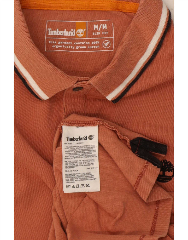 Timberland Herren Slim Fit Poloshirt Mittelbraun gestreift aus Baumwolle