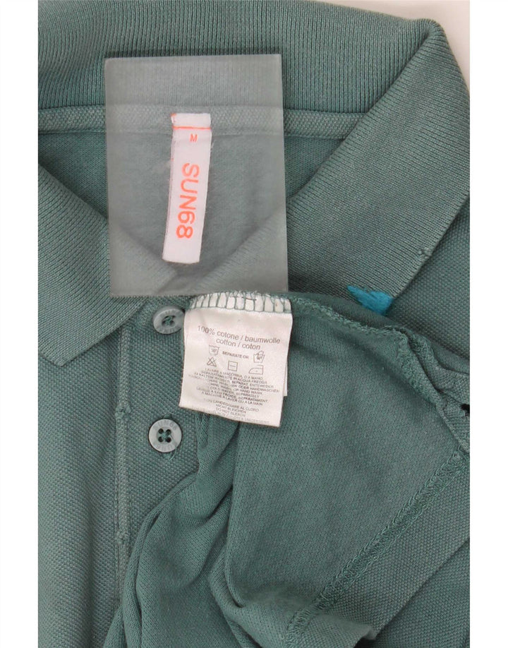 Sun68 Herren-Poloshirt aus mittelgrüner Baumwolle