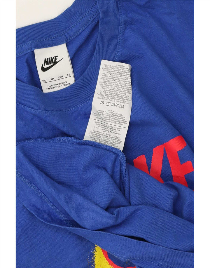 Nike Herren Grafik T-Shirt Top XS Blaue Baumwolle