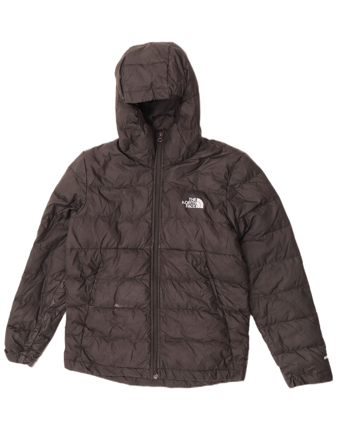 The North Face wattierte Jungenjacke mit Kapuze, 13–14 Jahre, XL, schwarzes Polyester
