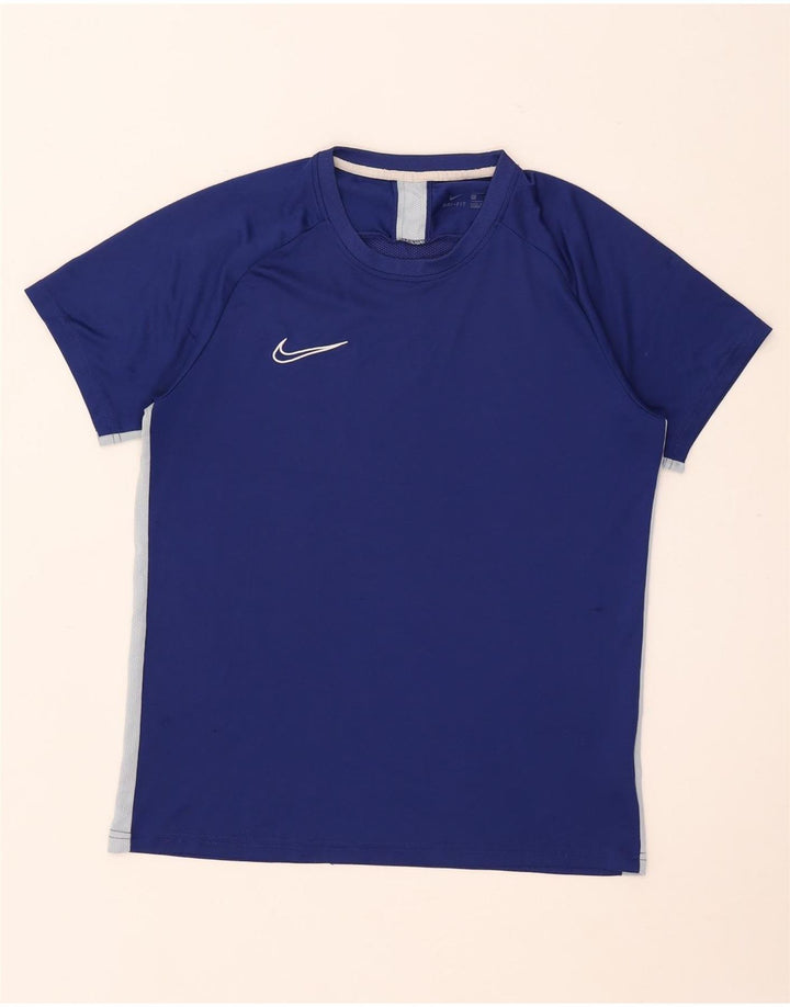 Nike Herren Dri Fit T-Shirt-Oberteil, großes blaues Farbblock-Polyester
