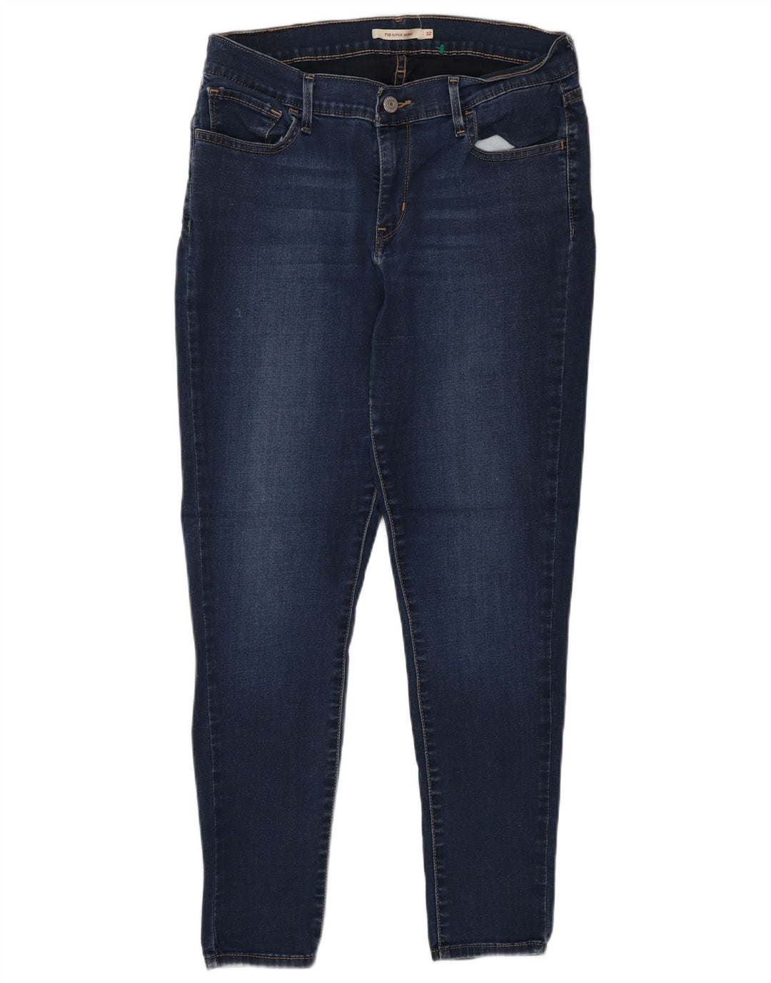 Levi's Damen 710 Super Skinny Jeans W32 L30 Marineblaue Baumwolle