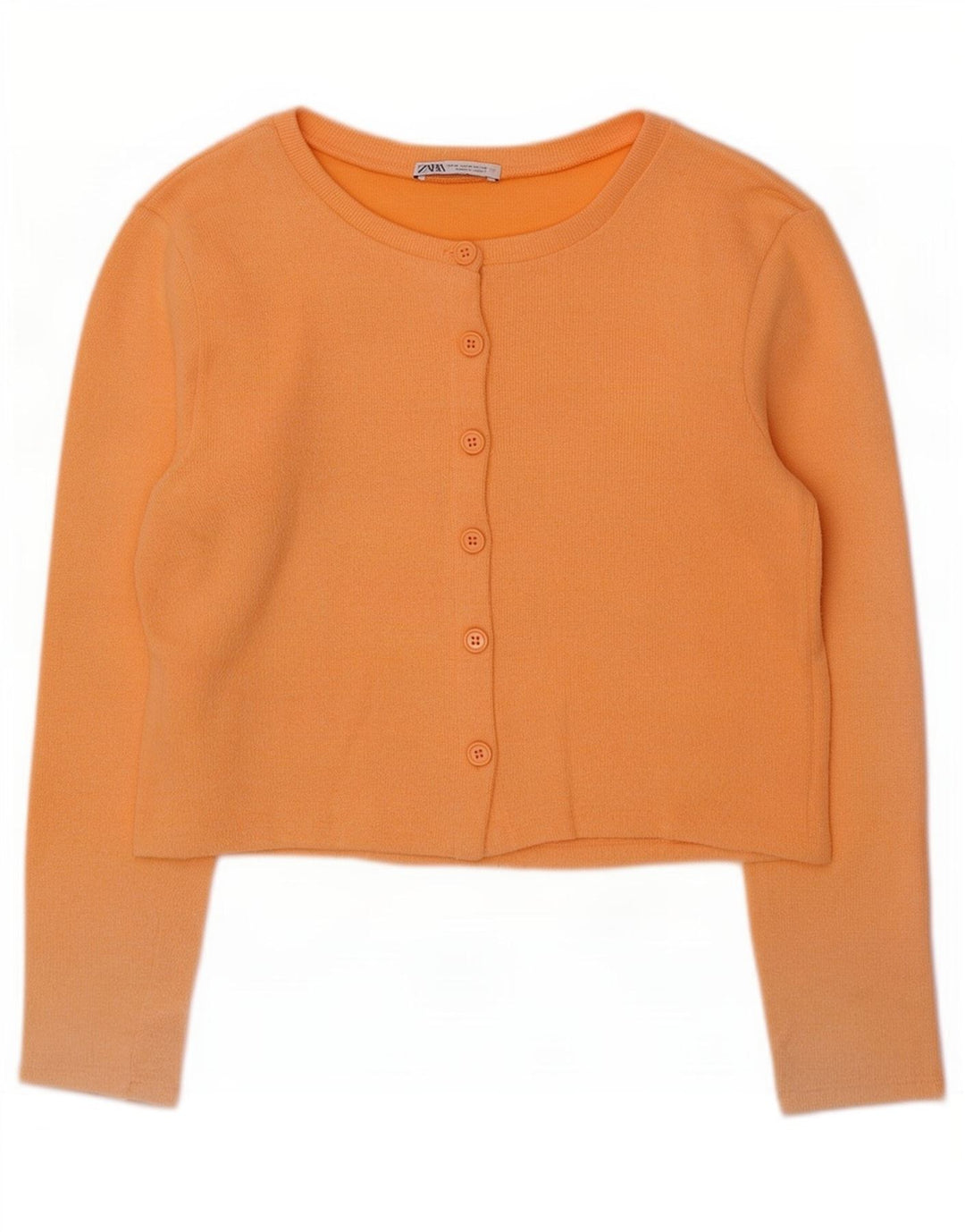 Zara Damen Crop Cardigan Top UK 12 Mittelorange