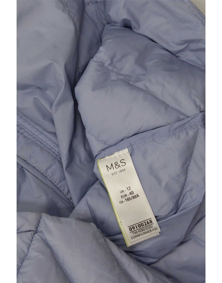 Marks & Spencer Damen Wattierte Jacke UK 12 Mittelblaues Polyamid