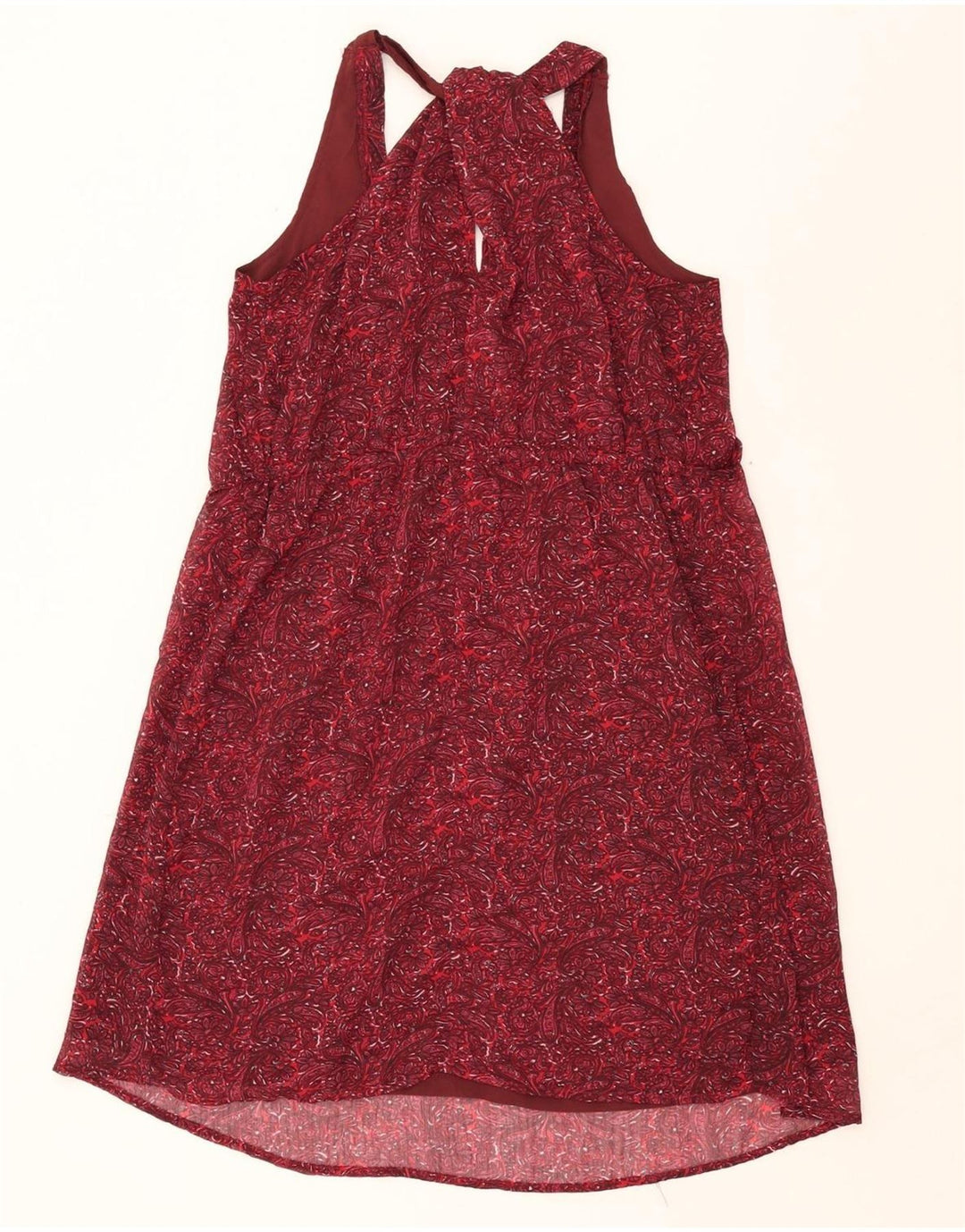 CONVERSE Womens Halter Dress UK 10 Small Burgundy Paisley Polyester Vintage Converse and Second-Hand Converse from Messina Hembry 