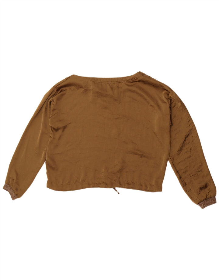 Zara Damen-Bluse, übergroß, kurzärmelig, Gr. 10, klein, Khaki