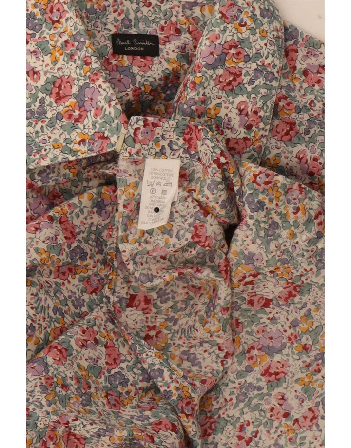 Paul Smith formelles Herrenhemd, Größe 42 16 1/2, groß, mehrfarbig, mit Blumenmuster