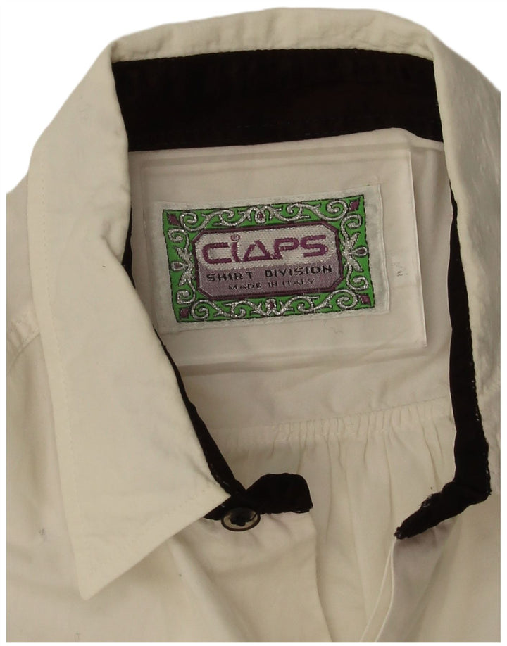 Vintage Herrenhemd Mittelweiße Baumwolle mit Blumenmuster