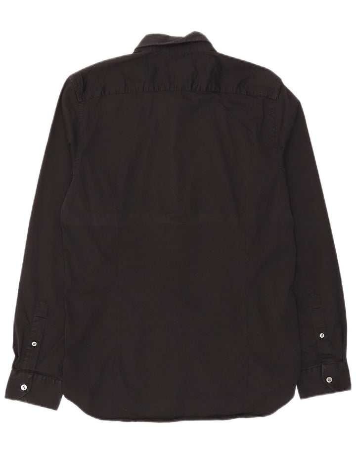 Ted Baker Herrenhemd Größe 3 Mittelschwarze Baumwolle
