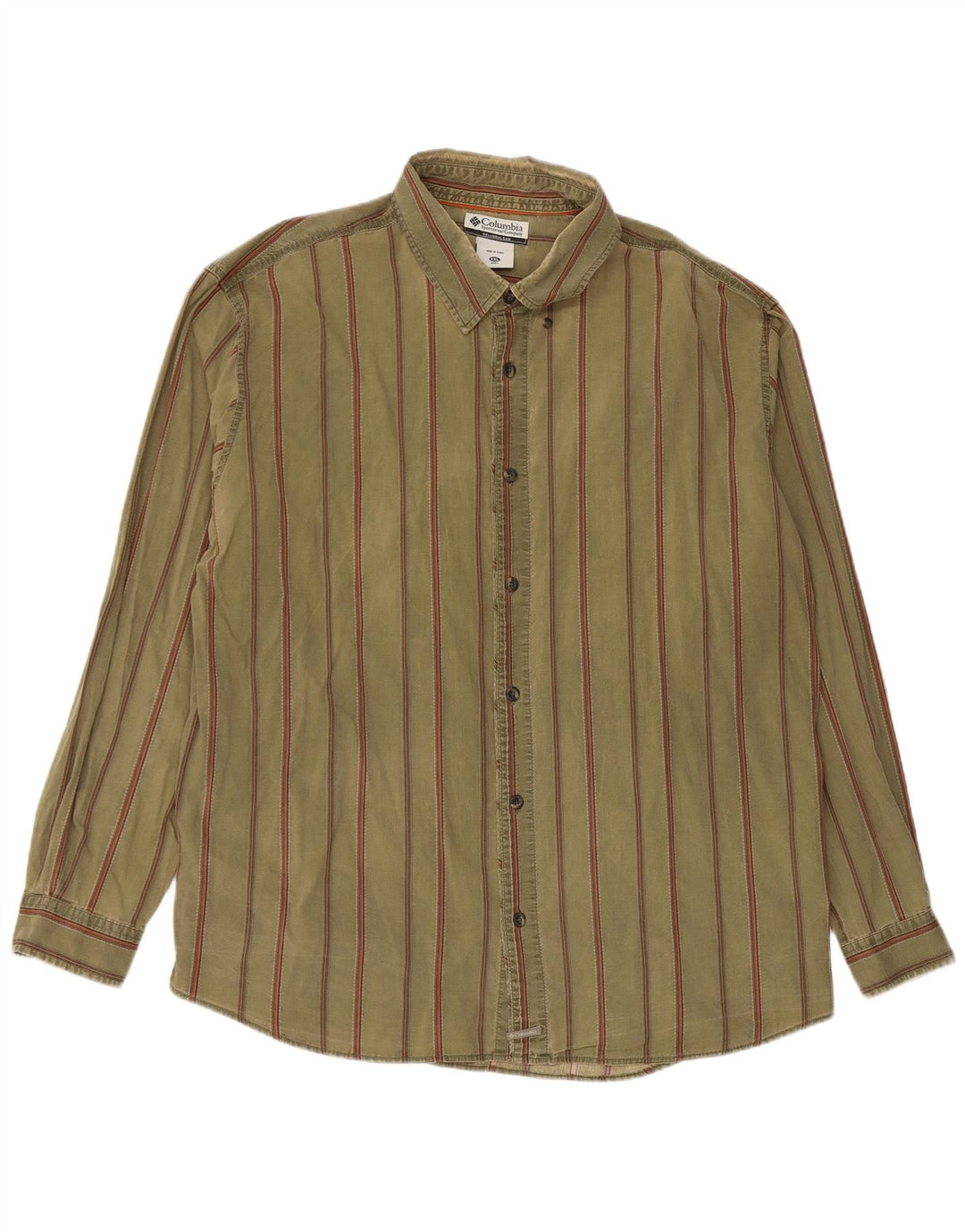 Columbia Damenhemd 2XL Khaki gestreift aus Baumwolle