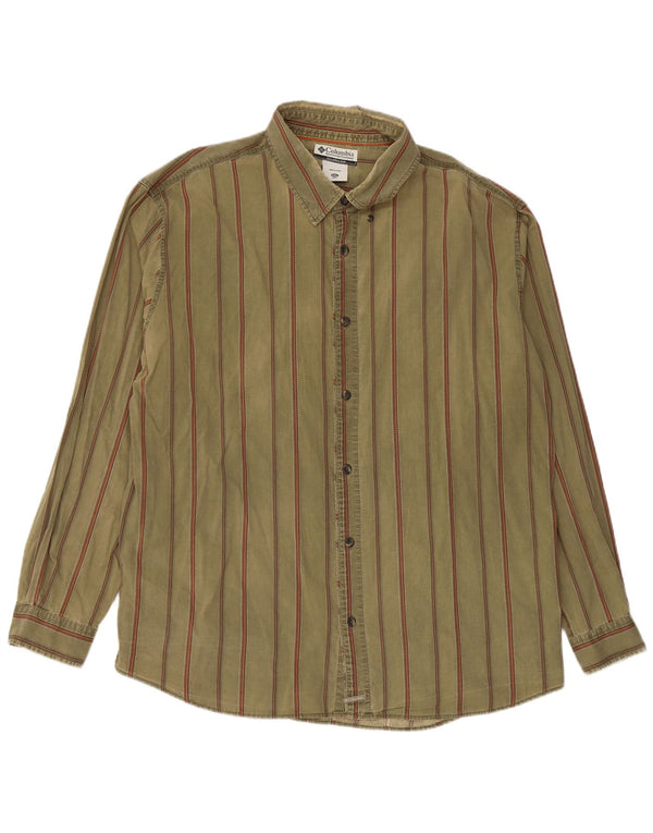 Columbia Damenhemd 2XL Khaki gestreift aus Baumwolle
