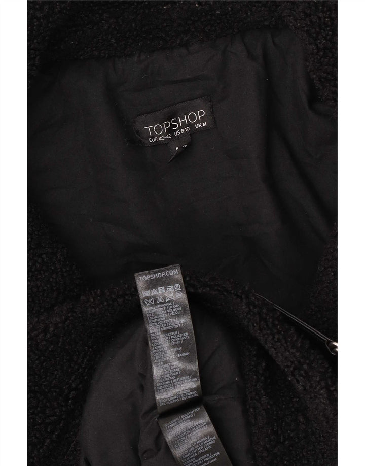 Topshop Damen-Fleecejacke in Übergröße, UK 14, Mittelschwarz, Polyester