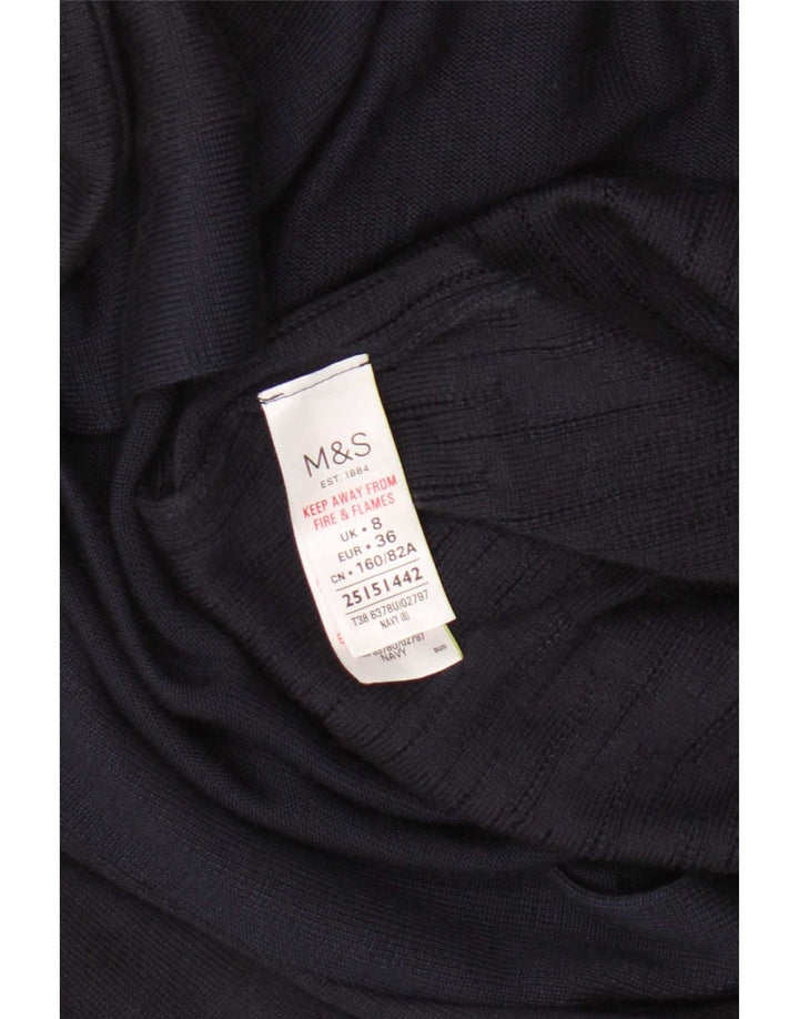 Marks & Spencer Offener Damen-Cardigan-Pullover UK 8 Small Marineblaue Viskose