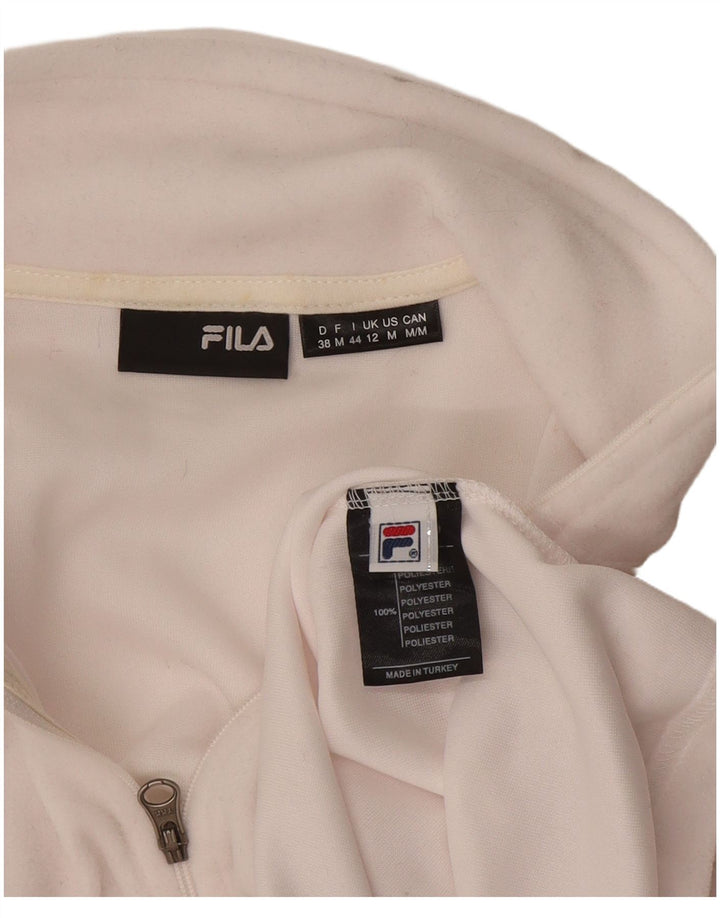 Fila Damen Fleecejacke UK 12 Mittelweißes Polyester