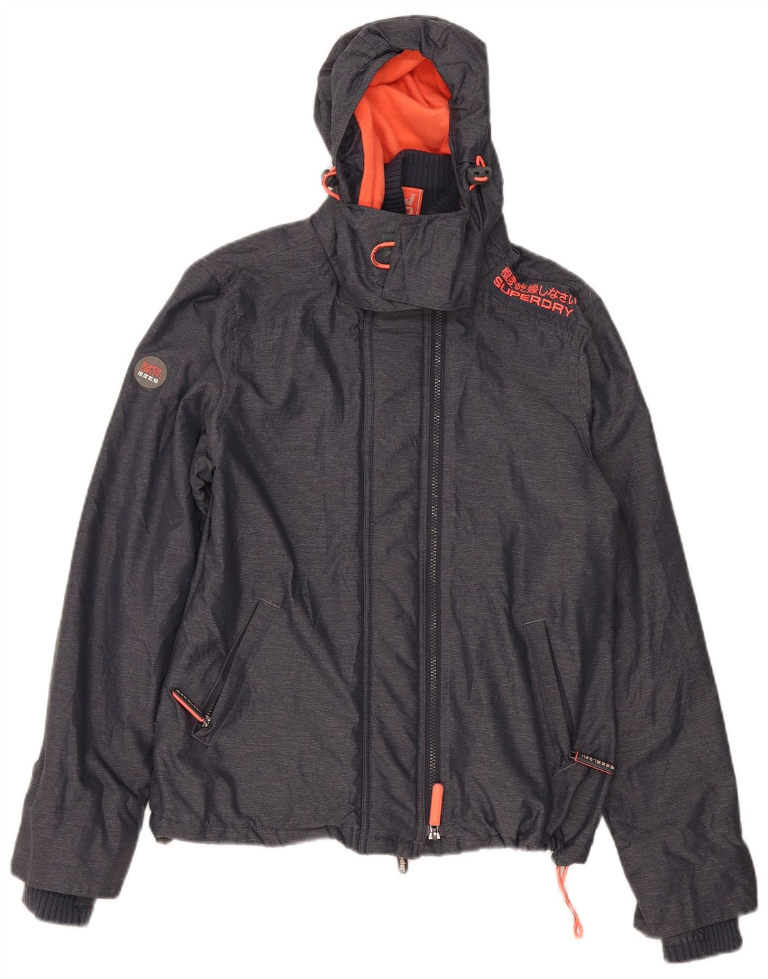Superdry Damen Windcheater Kapuzen-Windjacke UK 16 Large Grau