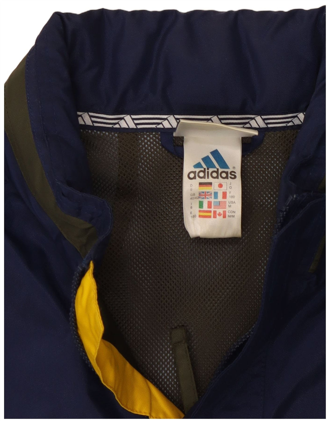 Adidas Herren-Regenjacke mit Kapuze, UK 40/42, mittleres Marineblau, Farbblock