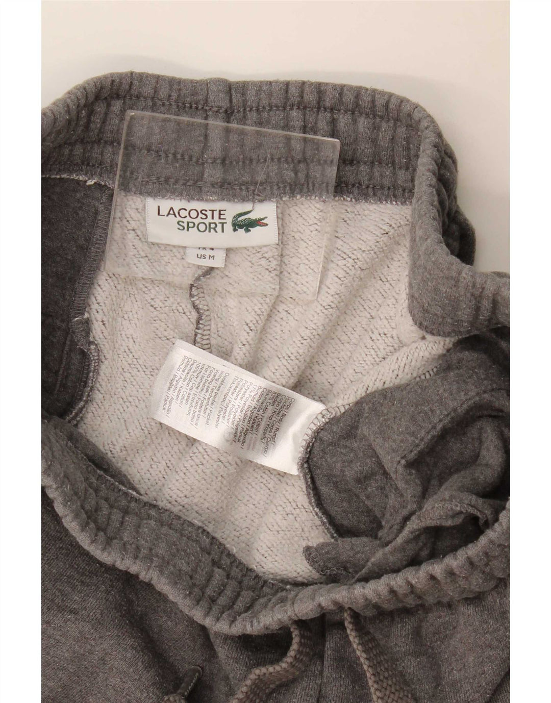 Lacoste Herren-Sportshorts, Größe 4, mittelgrau gefleckte Baumwolle