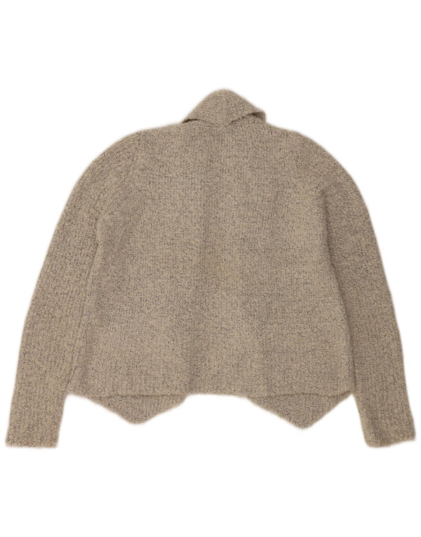 Marks & Spencer Damen Crop Open Cardigan Pullover UK 14 Mittelgrau meliert