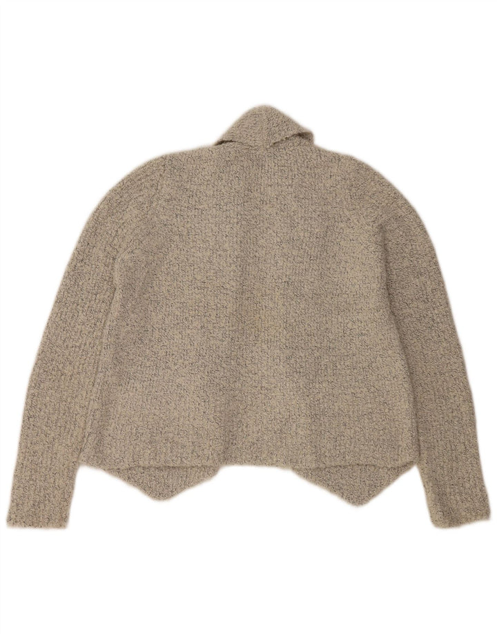 Marks & Spencer Damen Crop Open Cardigan Pullover UK 14 Mittelgrau meliert
