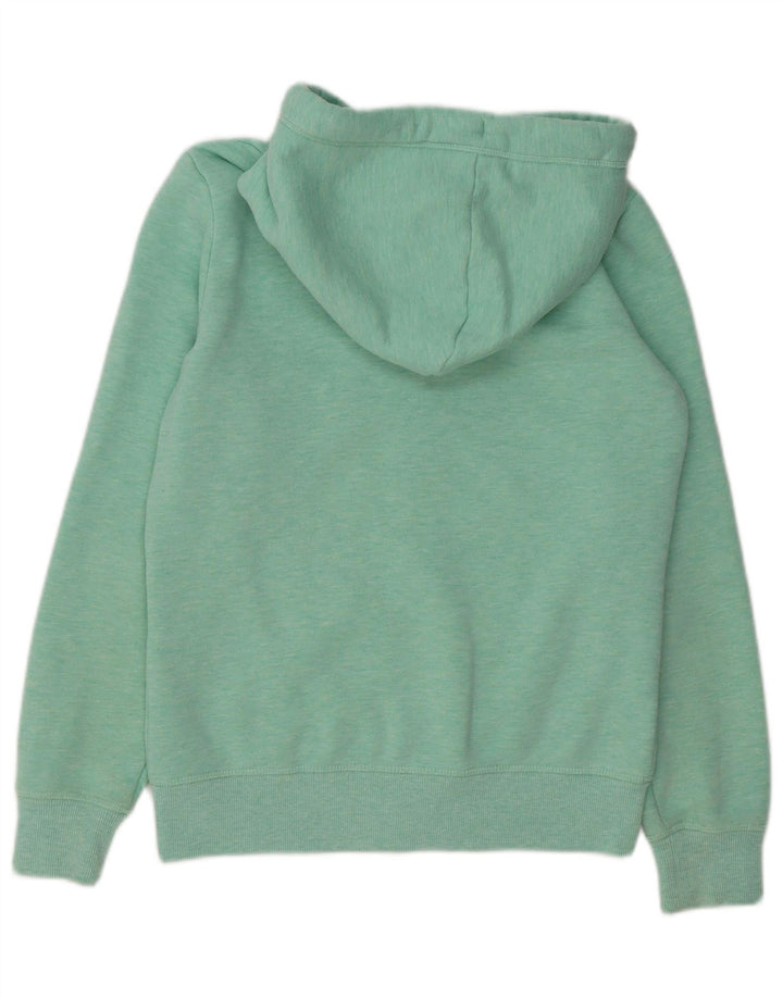 SUPERDRY Damen-Kapuzenpullover mit Reißverschluss, UK 12, mittelgrüne Baumwolle
