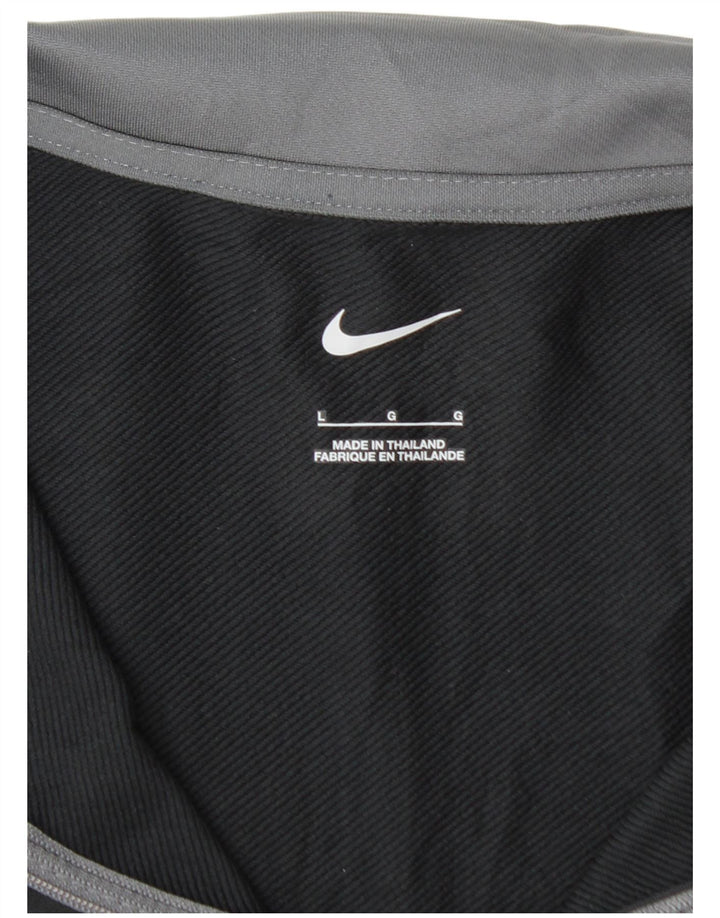 NIKE Herren-Trainingsanzug mit Reißverschluss am Hals, großes, schwarzes Polyester