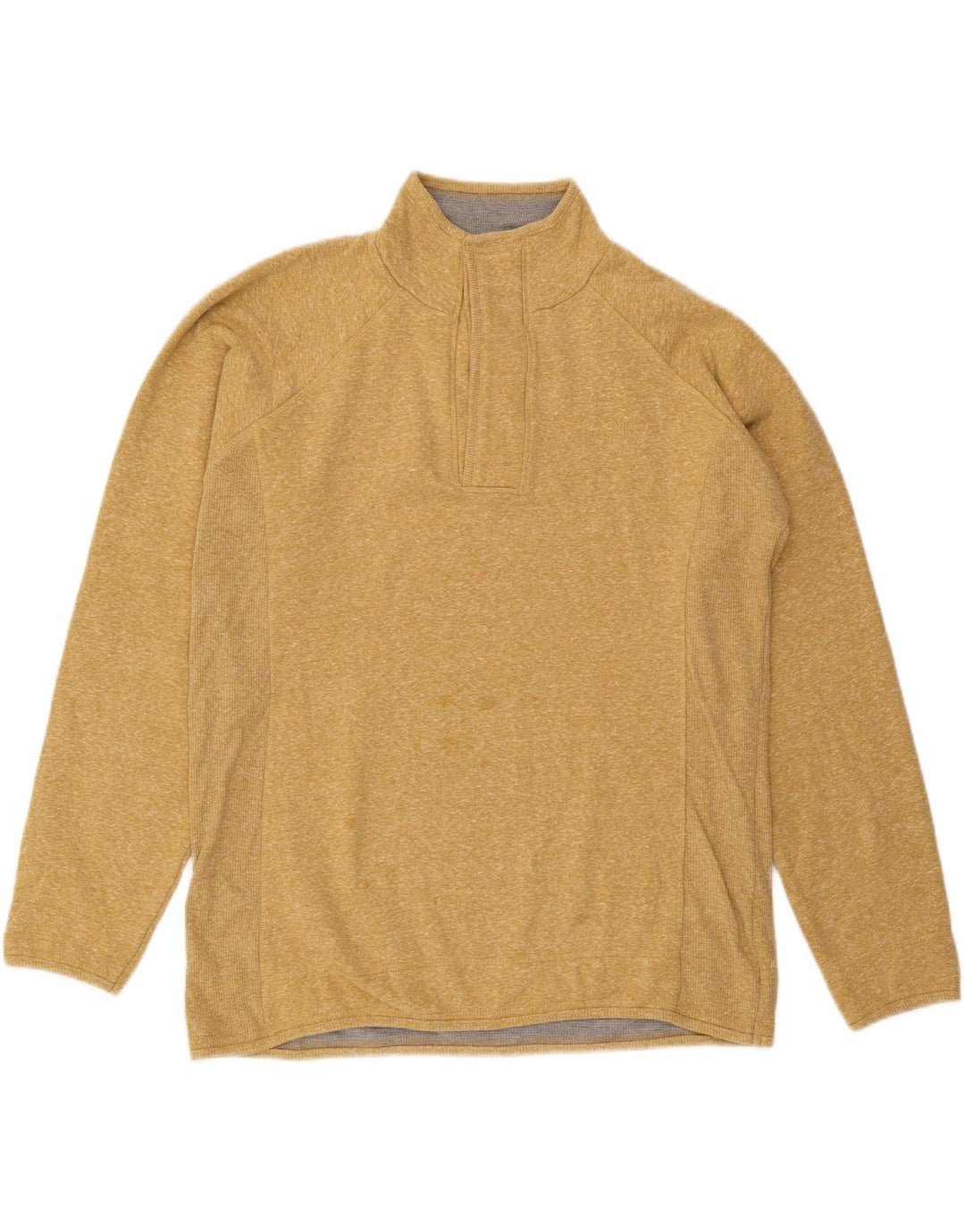 Weird Fish Herren-Sweatshirt mit Knopfkragen, groß, gelb gefleckt