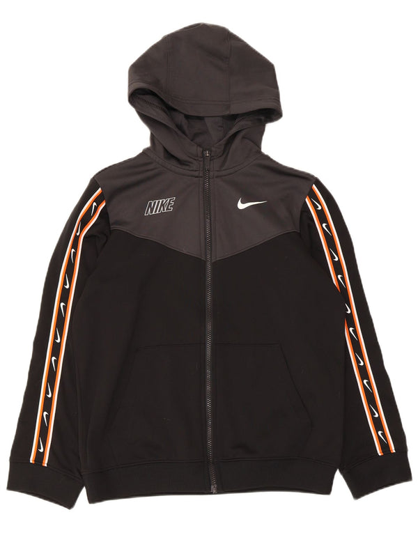 Nike Dri Fit Kapuzenpullover mit Reißverschluss für Jungen, 12–13 Jahre, Größe L, Schwarz, Farbblock
